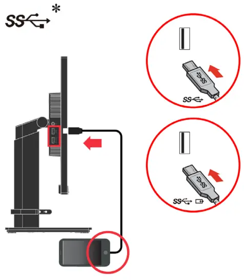 Lenovo D21238FT0 T24m 29 Flat Panel Monitor - USB downstream
