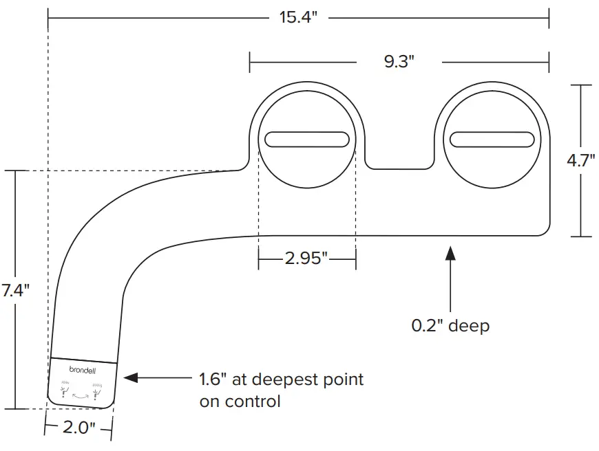 brondell WS-12 Rinslet Bidet Attachment-Dimensions