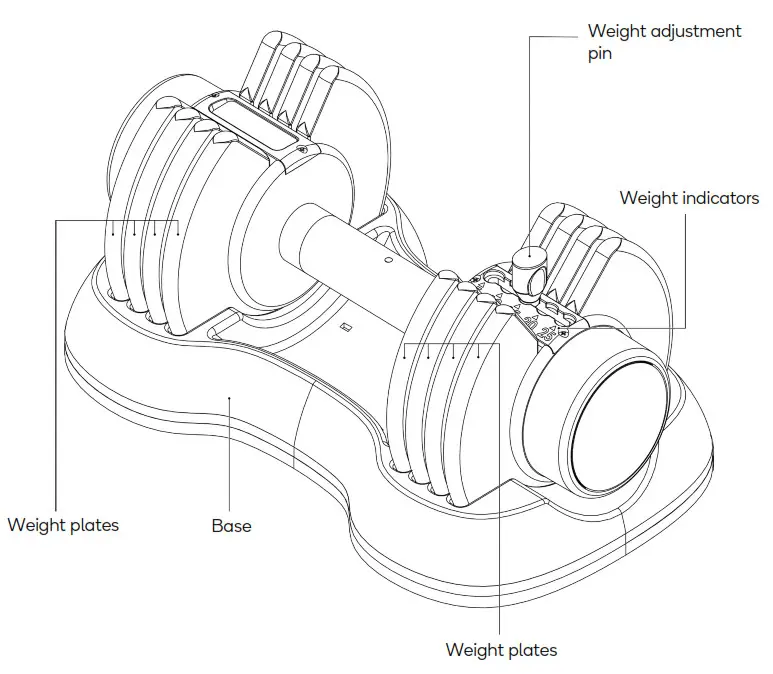 kogan FS25LBDMBLA 25LBS Adjustable Dumbbell - OVERVIEW