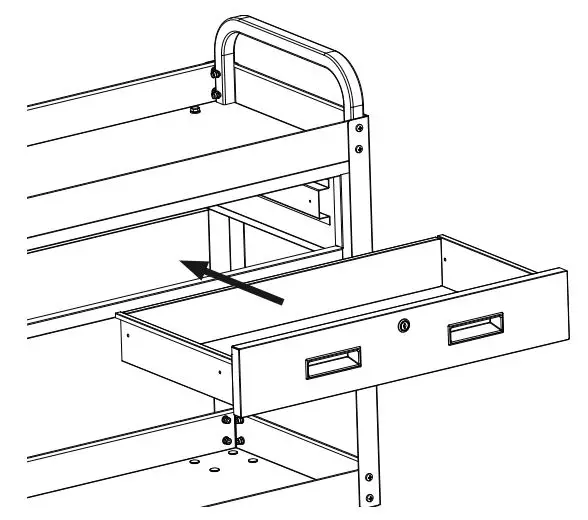 HARBOR FREIGHT 64058 30 Inch Service Cart Owner's Manual - Slide Drawer (4) into Drawer Frame