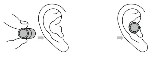 DK2 True Wireless Earbuds- Wearing earbuds