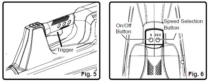 Greenwork 80V Cordless Brushless Blower - Starting Stopping Button