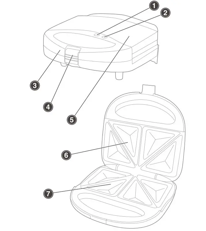 TOWER 345282 Sandwich Toaster fig 1