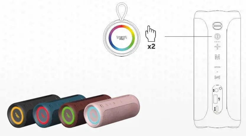 VIETA PRO VM-BS57 Upper 3 Speaker User Guide - Led Disco Light