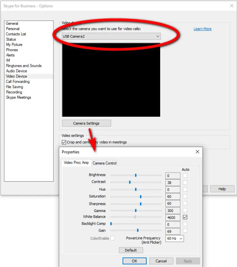 Gearlab HD Office Web Camera - Microphone , Video Settings