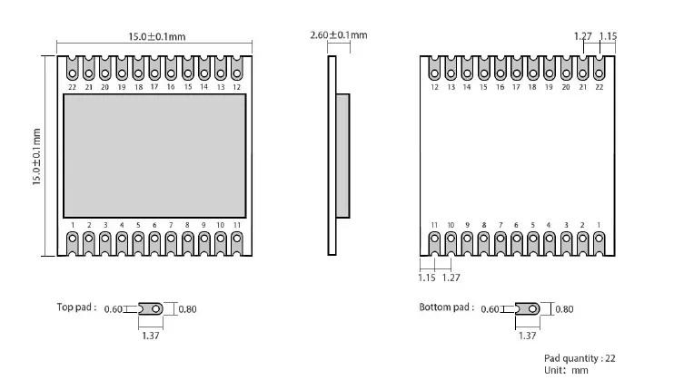 EBYTE E19-433M20S2 SX1278 433MHz 100mW SMD Wireless Module 2