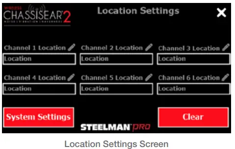 LOCATION SETTINGS SCREEN