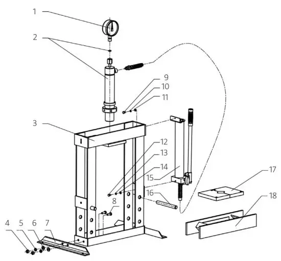 HAMRON 619550 Workshop Press 10 Ton - fig 1