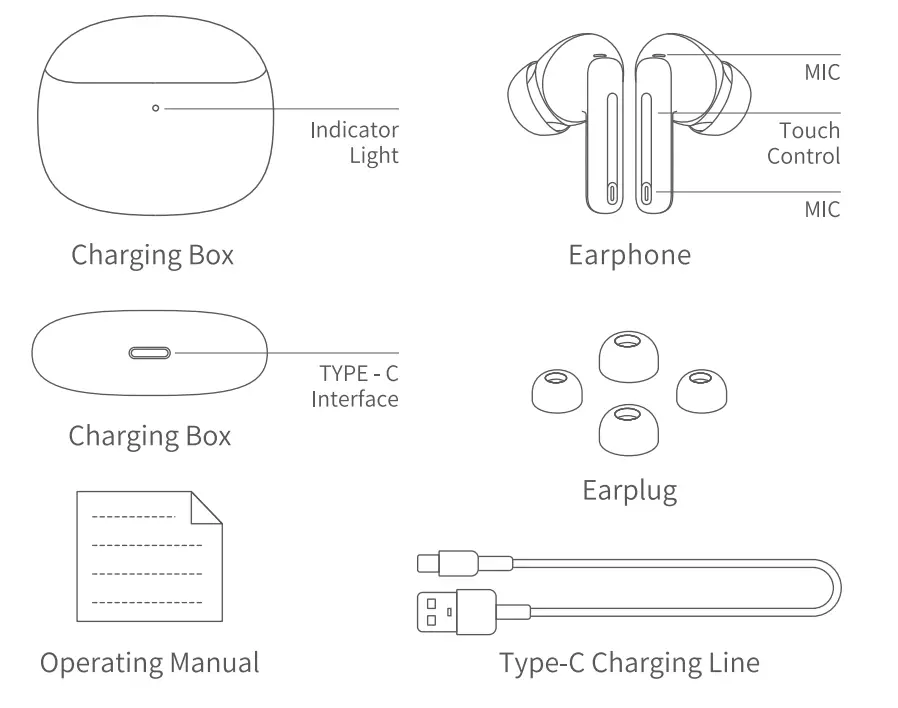 AncSonic ASC1104 Active Noise Cancelling Earphone