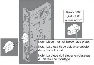 FIG 12 Remove latch bolt and rotate 180.˚