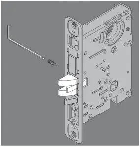 FIG 13 Reinstall latch bolt and screw.