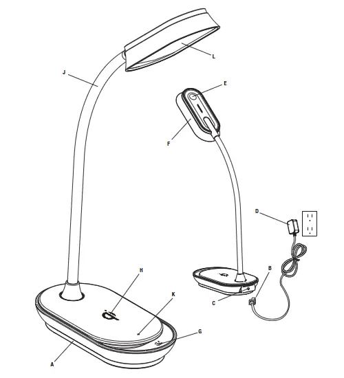 OttLite- CS3QN4WW -Inspire -LED -Desk -Lamp -with- Wireless -Charging -PRODUCT