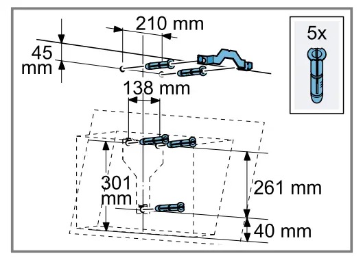 BOSCH DWF67 Extractor Hood - flue cover