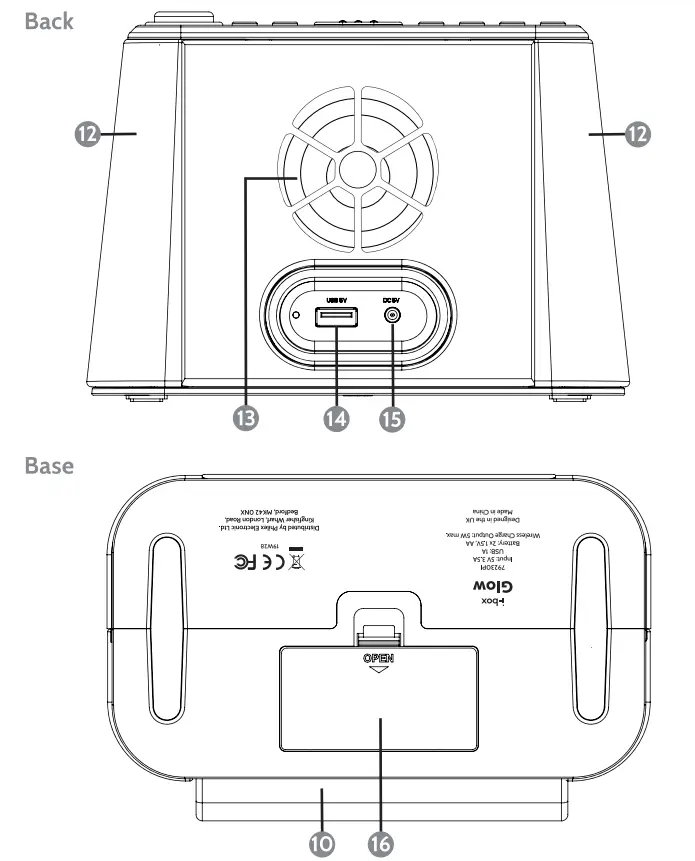 i box Glow FS 058 Bedside Alarm Clock - fig 5