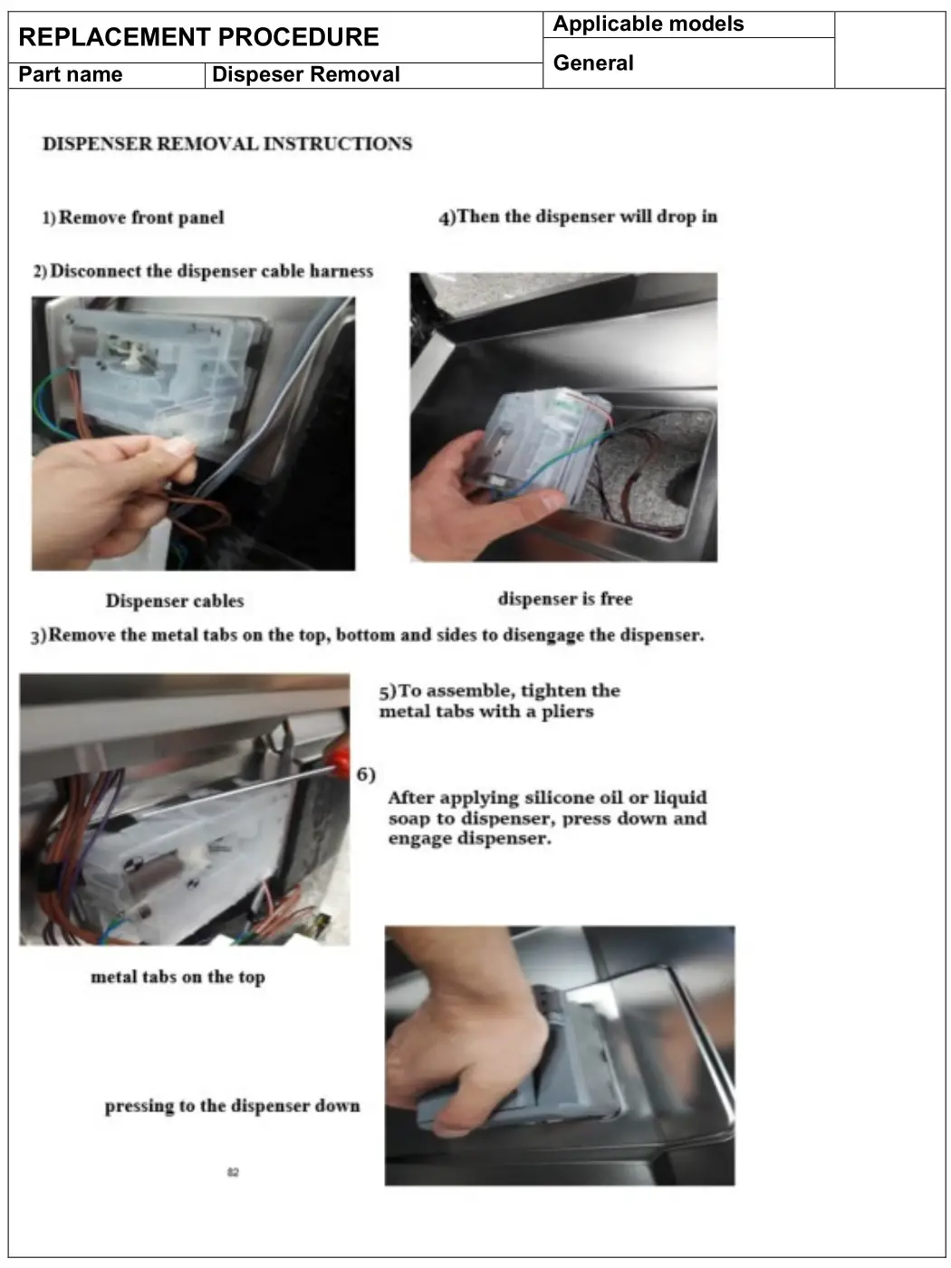 Bush BFSSAE12W Full Size Dishwasher - Dispeser Removal