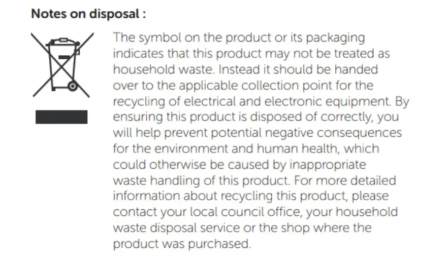 Bush BFSSAE12W Full Size Dishwasher - Notes on dispsoal