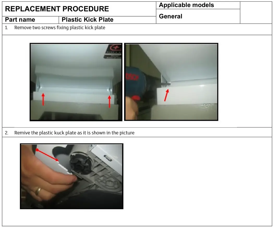 Bush BFSSAE12W Full Size Dishwasher - Plastic kick plate