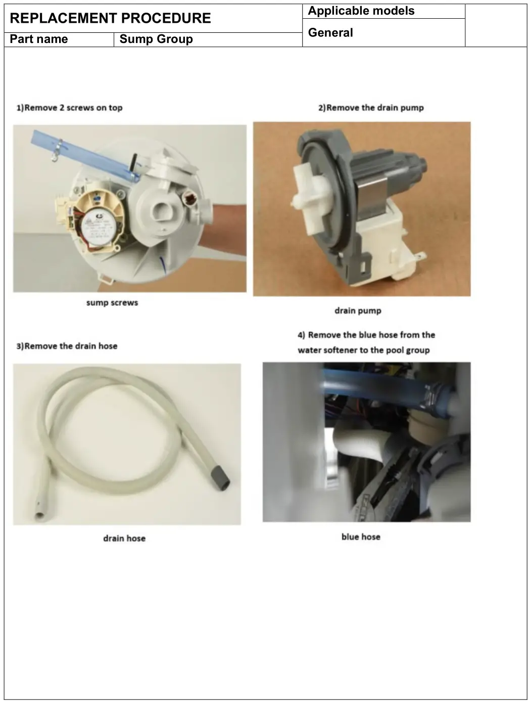 Bush BFSSAE12W Full Size Dishwasher - Sump Group