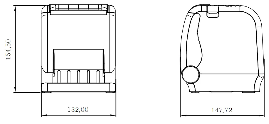 sewoo SLK TS400 Thermal Receipt Printer - Overall dimension