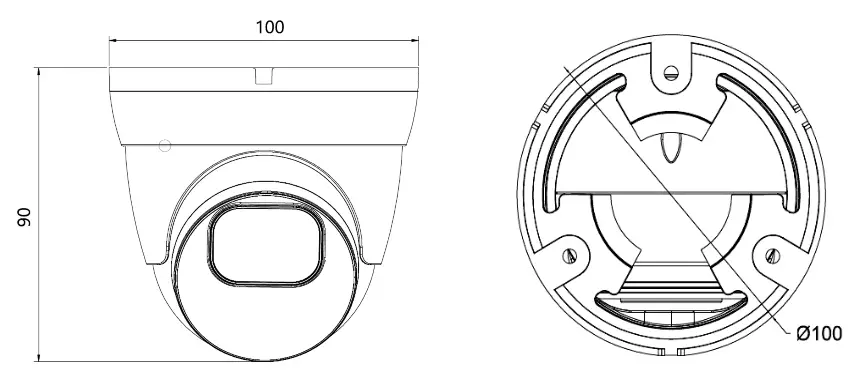 NOVUS NVIP 5VE 4501 Vandal Proof IP Camera - Camera dimensions