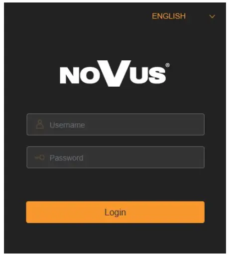 NOVUS NVIP 5VE 4501 Vandal Proof IP Camera - login window