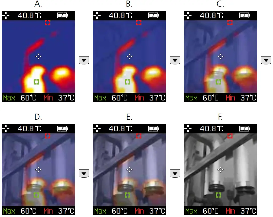 Laserliner ThermoVisualizer Pocket Thermal Imaging Camera - Image modes