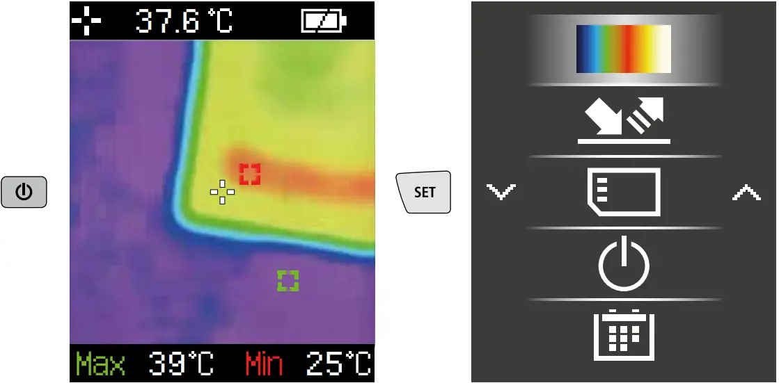 Laserliner ThermoVisualizer Pocket Thermal Imaging Camera - Main menu 1
