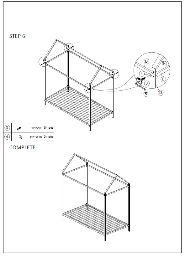 Qualler BEL286771B Metal Platform Bed IMG (4)