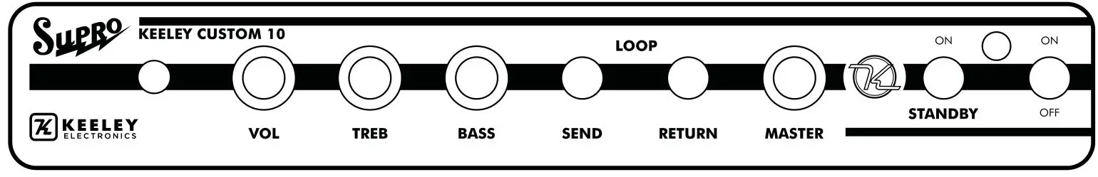 SUPRO Keeley Custom 10 Full Tube Combo Amplifier for Electric Guitar - FRONT PANEL