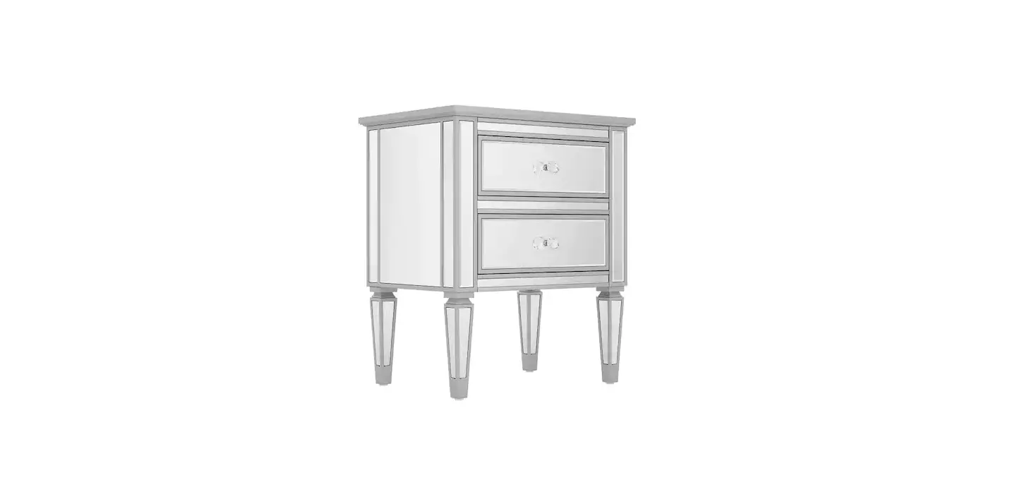 The Home Depot Snmx3414 23.8 Inch H 2-drawer Mirrored Nightstand Modern End Table User Manual