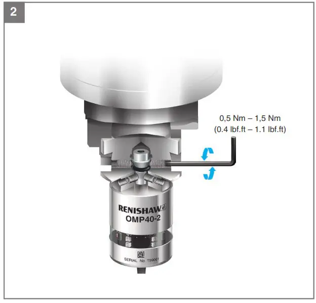 RENISHAW OMP40 2 optical transmission probe - Changing the probe settings 5