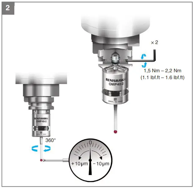 RENISHAW OMP40 2 optical transmission probe - Changing the probe settings 7