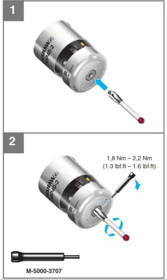 RENISHAW OMP40 2 optical transmission probe - Fitting the stylus