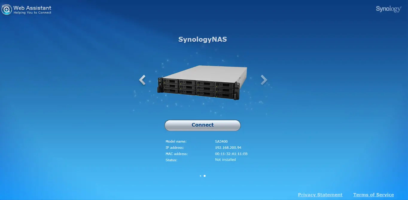 Synology NAS DS220 - Install DSM with Web Assistant