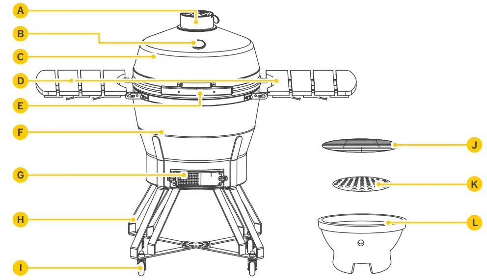 Maxima Premium Kamado BBQ 56 cm - FEATURES