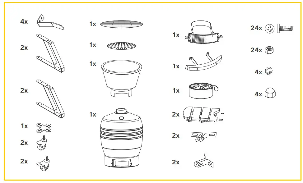 Maxima Premium Kamado BBQ 56 cm - PARTS LIST