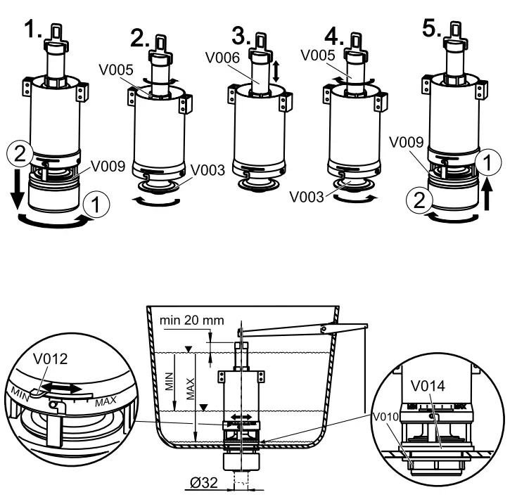 Alca PLAST A03 Low Tank Float Valve - fig 2