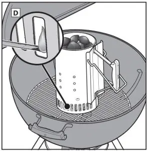 FIG 62 Lighting the Charcoal Using a Chimney Starter