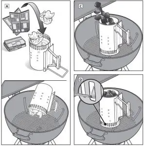 FIG 64 Lighting the Charcoal Using a Chimney Starter