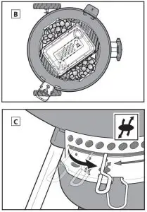 FIG 73 Arranging the Charcoal for Indirect Heat