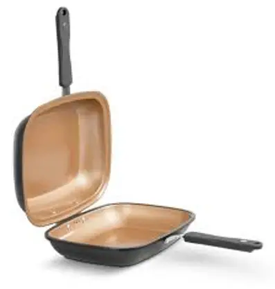 livington M22336 Black Doubletta Deluxe 2 in 1 Revolving Pan-