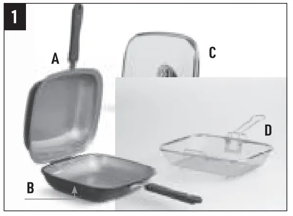 livington M22336 Black Doubletta Deluxe 2 in 1 Revolving Pan-fig1