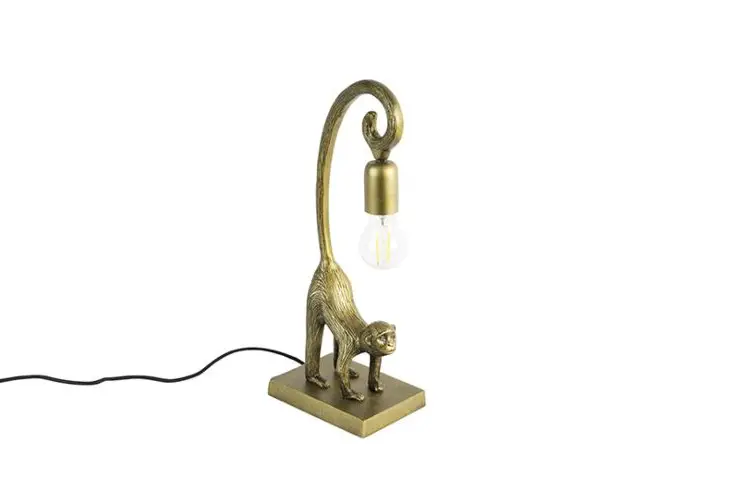 Qazqa 103805 Vintage Table Lamp Brass Monkey Hale Instruction Manual