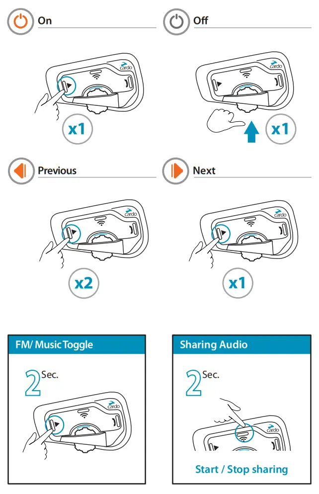 cardo Freecom 4 Plus 4 Way Intercom Communication System - B