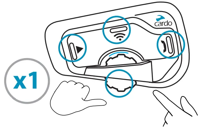 cardo Freecom 4 Plus 4 Way Intercom Communication System -utton any Pr