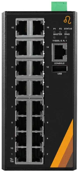 leonton EG5-1600 Series 16-Port Industrial Gigabit Managed Ethernet Switch