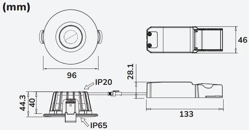 elco 480003 Ellen 230V Ceiling Light-fig2