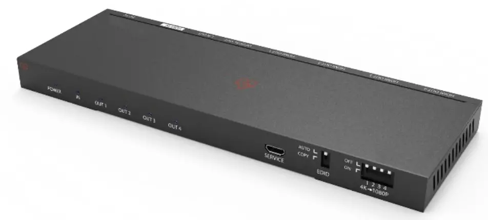 VigilLink VLSP-AD14H20 HDMI 2.0 1x4 Splitter with Audio Breakout and Down scaling
