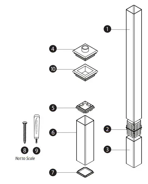 New England Arbors Burton Lamp Post - Boxes for These Contents