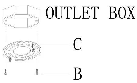 LNC A04793 3-Light 13-Inch Matte Gold and Tiffany Glass LED Semi-flush Mount Light Installation Guide - Carefully pass the supply wires through mounting plate